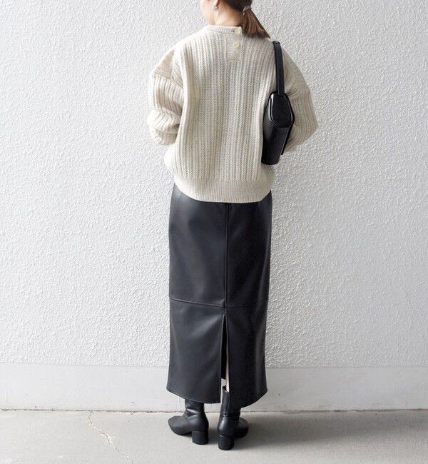 SHIPS any「SHIPS any: リブ タック編み クルーネック ボタン ニット プルオーバー」|ニット・セーター|