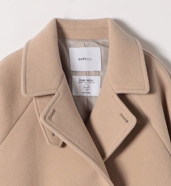 SHIPS any「【WEB限定】SHIPS any: PURE WOOL スタンド & テーラード ハーフ コート」|その他|