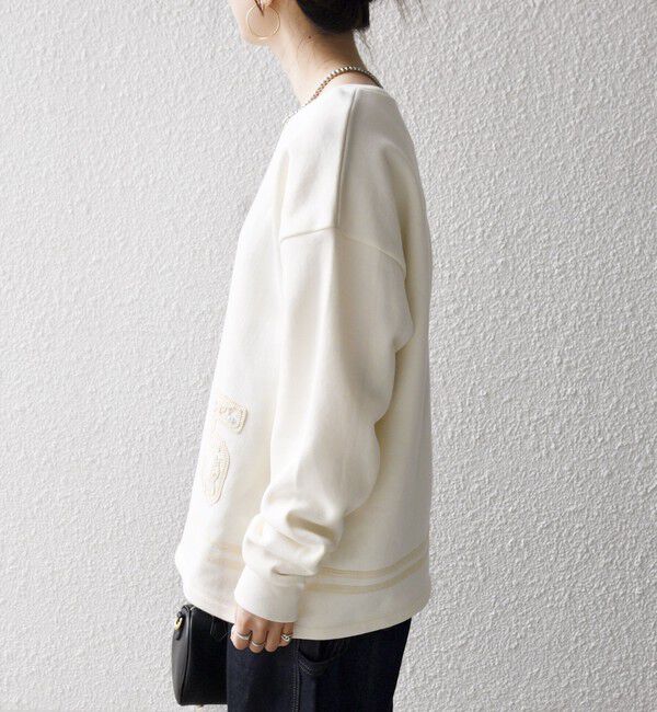 SHIPS any「SHIPS any:〈洗濯機可能〉裏起毛 パールモチーフ 刺繍 ワイド スウェット」|スウェット・ジャージ|