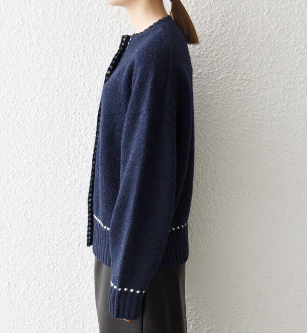 SHIPS any「《一部追加予約》SHIPS any:〈手洗い可能〉ステッチ デザイン ルーズ ニット カーディガン」|カーディガン|