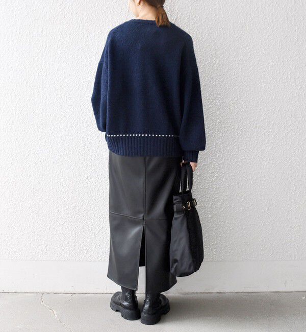 SHIPS any「《一部追加予約》SHIPS any:〈手洗い可能〉ステッチ デザイン ルーズ ニット カーディガン」|カーディガン|