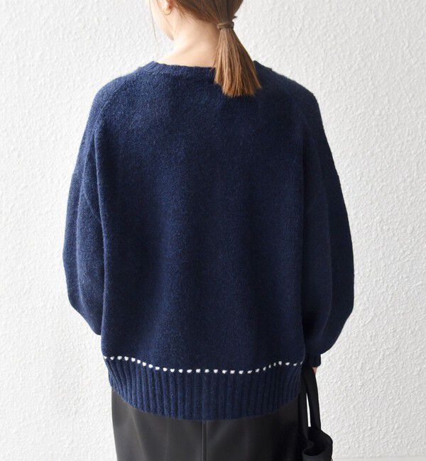 SHIPS any「《一部追加予約》SHIPS any:〈手洗い可能〉ステッチ デザイン ルーズ ニット カーディガン」|カーディガン|