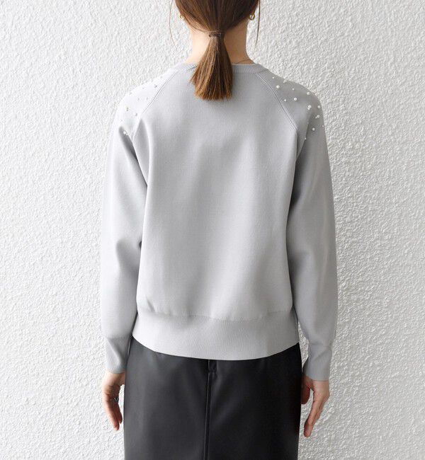 SHIPS any「SHIPS any:〈手洗い可能〉パールモチーフ ビジュー クルーネック ニット」|ニット・セーター|