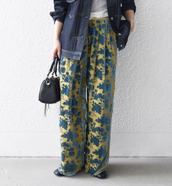 SHIPS any「SHIPS any:〈手洗い可能〉フラワー オパール タック セミワイド イージー パンツ」|その他|