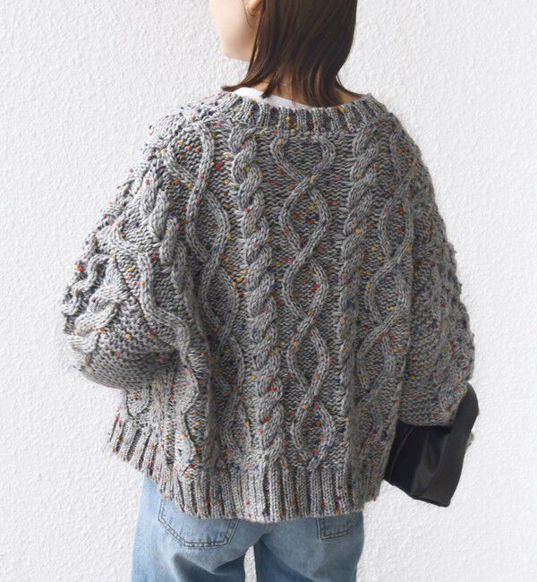 SHIPS for women「【WEB限定】〈手洗い可能〉ネップヤーン ケーブル ニット カーディガン」|カーディガン|