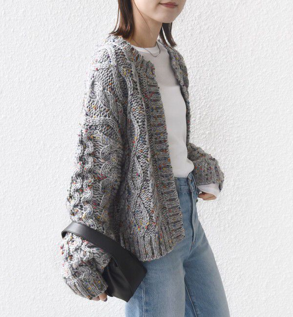 SHIPS for women「【WEB限定】〈手洗い可能〉ネップヤーン ケーブル ニット カーディガン」|カーディガン|