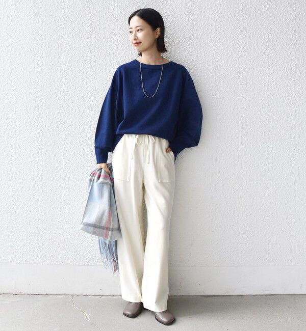 SHIPS for women「〈手洗い可能〉コットン カシミヤ混 スカラップヘム ボートネック プルオーバー」|ニット・セーター|