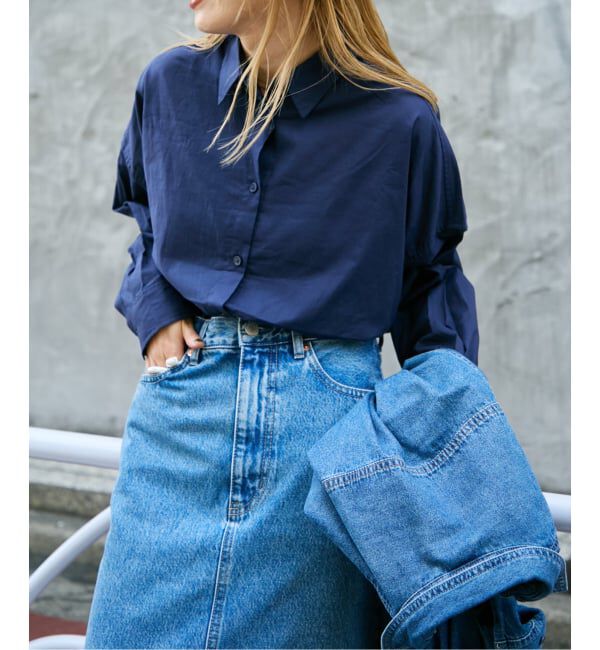 OUTDOOR PRODUCTS Usual Things「ライトシアーコットンシャツ」|シャツ・ブラウス|ネイビー