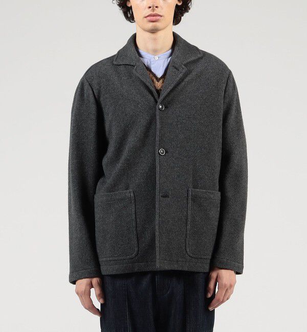 TOMORROWLAND MENS「Super160'sウールフリース カーディガンブルゾン」|ブルゾン・スタジャン|