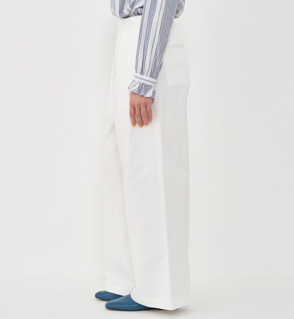 GALERIE VIE「ドライコットンチノ ツータックワイドパンツ」|チノ|