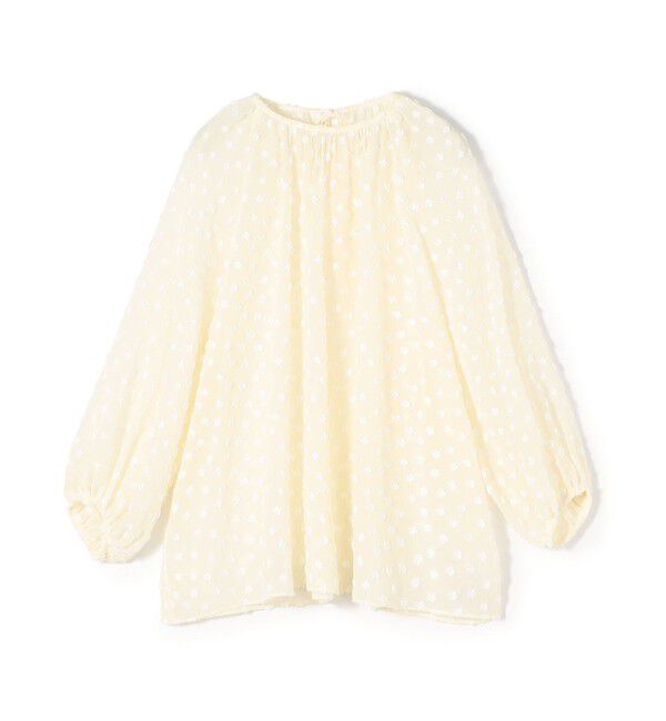 Ballsey「ドットフラワージャカード ボリュームギャザープルオーバー」|シャツ・ブラウス|41 ライトベージュ
