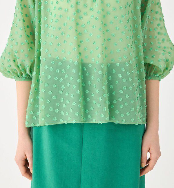 Ballsey「ドットフラワージャカード ボリュームギャザープルオーバー」|シャツ・ブラウス|