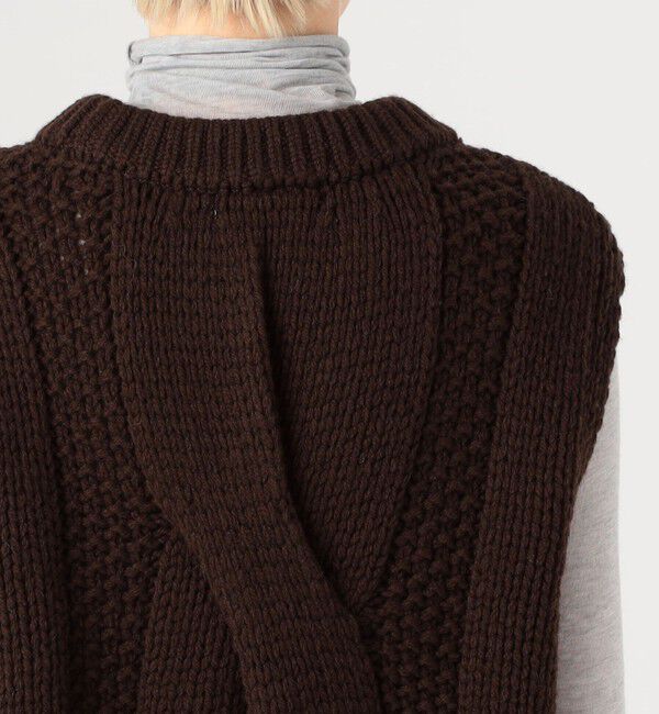 GALERIE VIE「ビッグケーブル クルーネックベスト」|ベスト・ジレ|