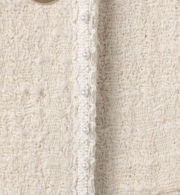 Ballsey「スラブコットンツイード Vクルーネックジャケット」|ノーカラージャケット|