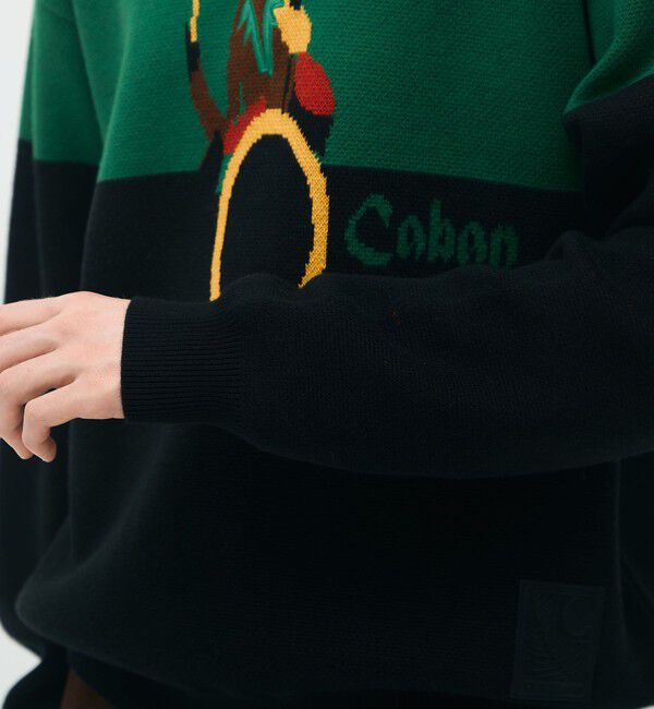 CABaN「CABaN コットンカシミヤジャカード JAZZ DRUM クルーネックプルオーバー」|ニット・セーター|