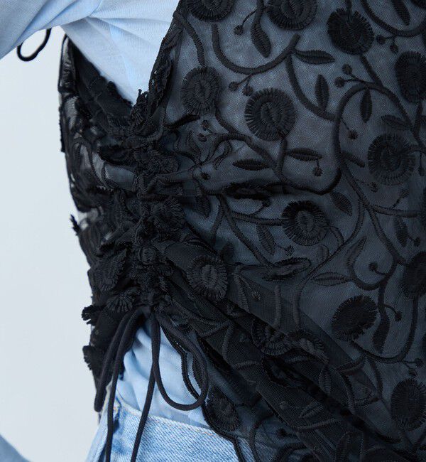 MACPHEE「メッシュエンブロイダリー キャミソール」|キャミソール|