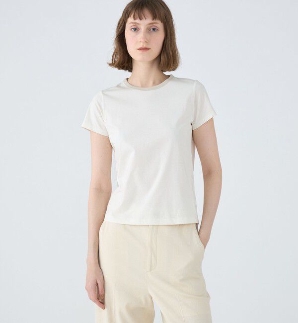 MACPHEE「【WEB限定】コットンジャージー トリムTシャツ」|Tシャツ・カットソー|