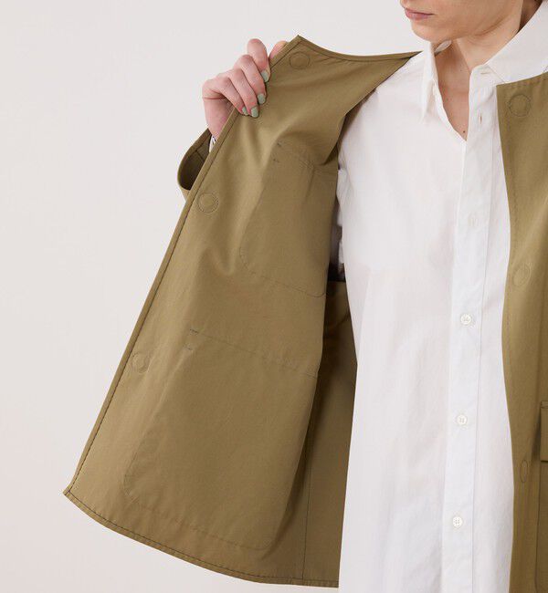 GALERIE VIE「モイストコットン リラックスフィットジャケット」|ノーカラージャケット|