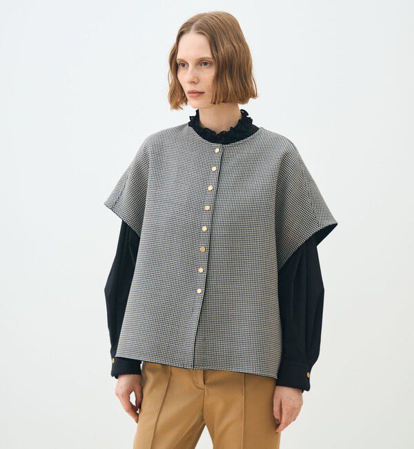 TOMORROWLAND collection「ガンクラブトゥースリバー 4-wayクローク」|ベスト・ジレ|