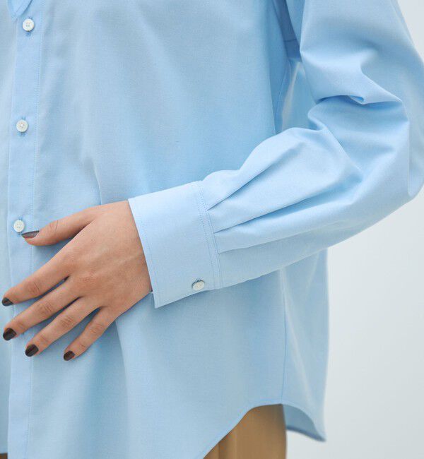 MACPHEE「コットンオックスフォード タイ付きブラウス」|シャツ・ブラウス|