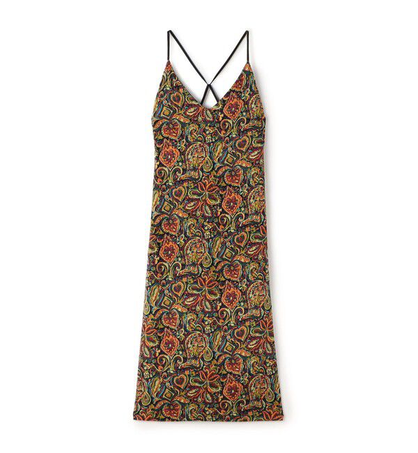 SOULEIADO「キュプラレーヨンジャカード キャミソールワンピース」|ワンピース|18 ブラック系