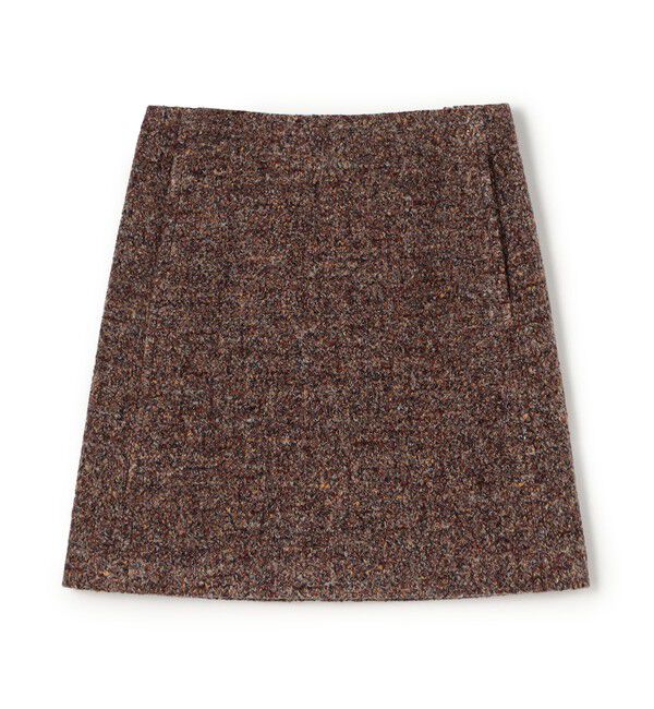 MACPHEE「スライバージャージー ミニスカート」|台形|28 ブラウン系