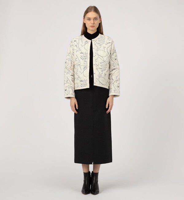 TOMORROWLAND GOODS「manipuri クルーネック ジャケット」|ブルゾン・スタジャン|