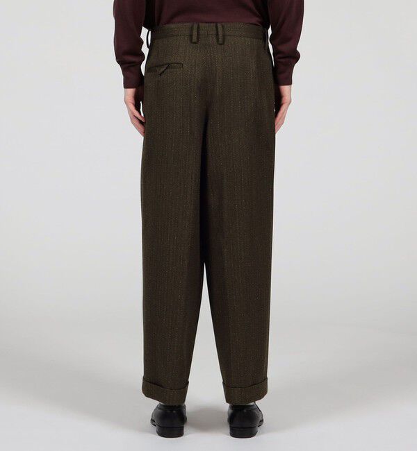 TOMORROWLAND MENS「ウールアクリルナイロンストライプ 2プリーツストレートパンツ 」|その他|