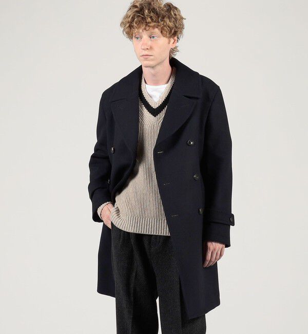 TOMORROWLAND MENS「ウールカシミヤ ダブルブレステッド 6B Pコート」|ピーコート|