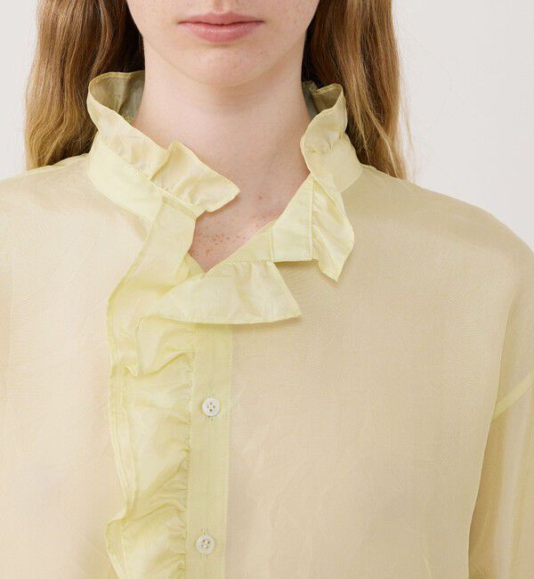 GALERIE VIE「シルクハブタエ フリルカラーシャツ」|シャツ・ブラウス|