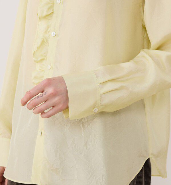 GALERIE VIE「シルクハブタエ フリルカラーシャツ」|シャツ・ブラウス|