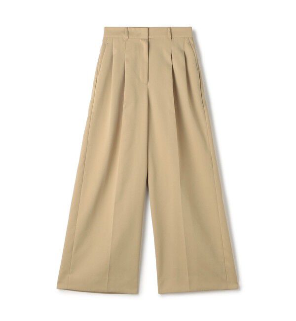 Ballsey「コットンライクサテン 2タックワイドパンツ」|その他|43 ベージュ