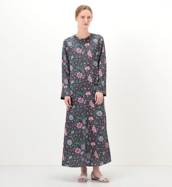 SOULEIADO「ポリエステルサテンプリント ソフトマーメイドワンピース」|ワンピース|