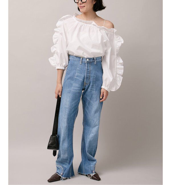  「アップサイドダウンフレアデニムパンツ」|デニム|