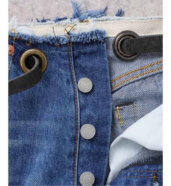  「ベルテッドデニムパンツ」|デニム|