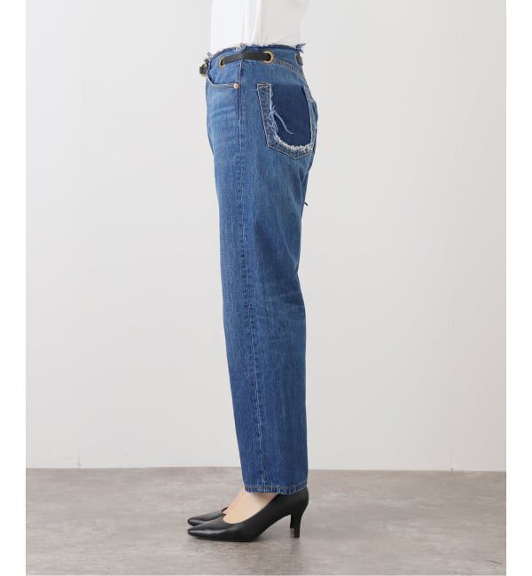  「ベルテッドデニムパンツ」|デニム|