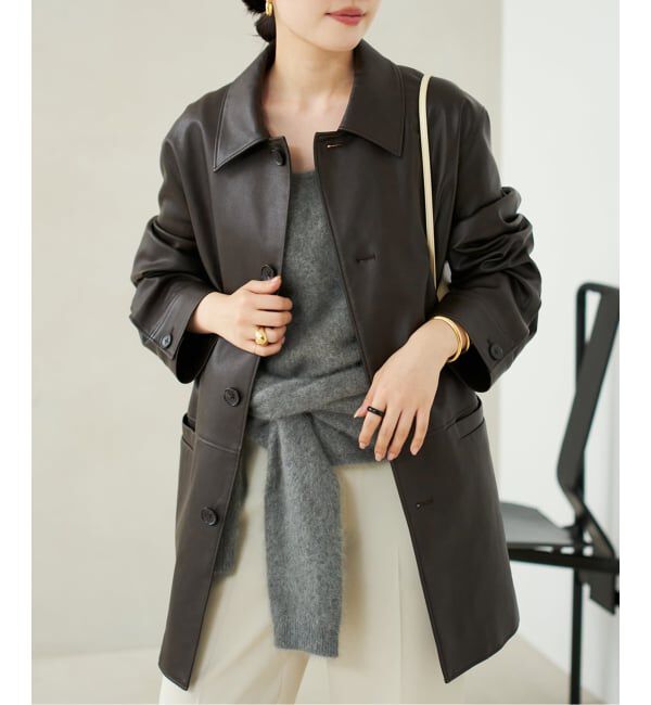 Plage「Leather Like Car コート」|その他|ブラウン