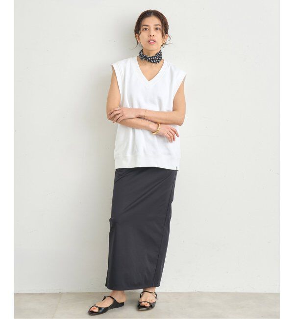 IENA「LOOPWHEELER for LOWERCASE 別注 ライトツリウラケ Vネックベスト」|ベスト・ジレ|