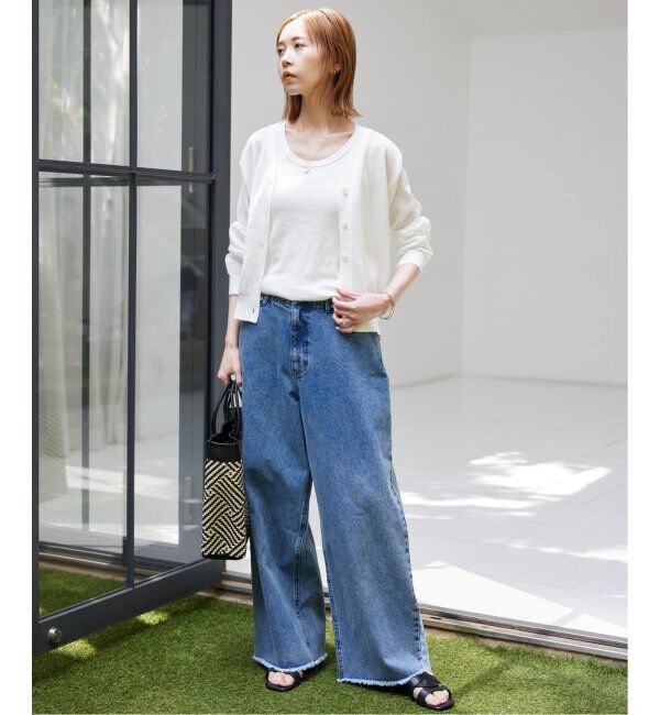 SLOBE IENA「《追加》リネン混シアーカーディガン」|カーディガン|