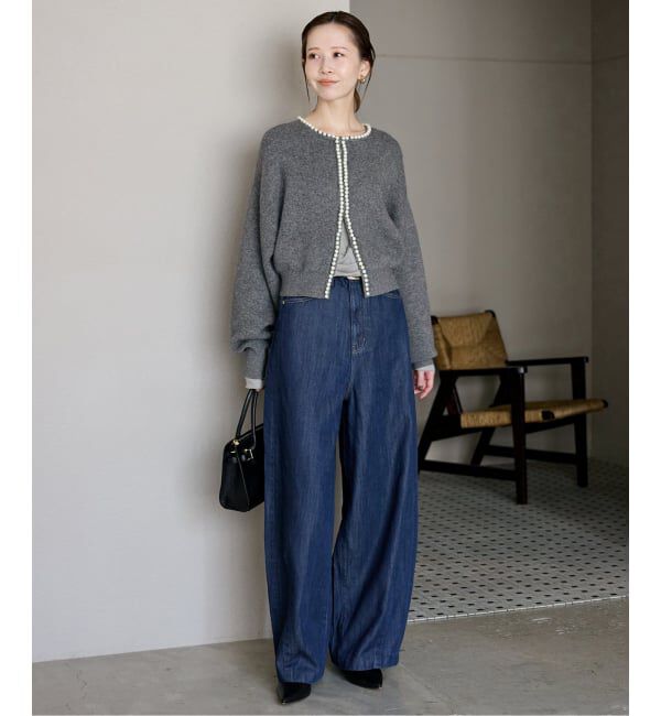 SLOBE IENA「パールカーディガン」|カーディガン|