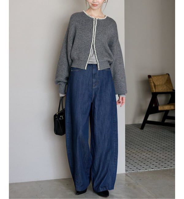 SLOBE IENA「パールカーディガン」|カーディガン|