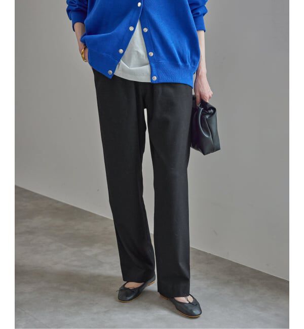 SLOBE IENA「《吸湿発熱/WEBのみ4サイズ展開》ウールミックスドロストスラックス」|スラックス|ブラック