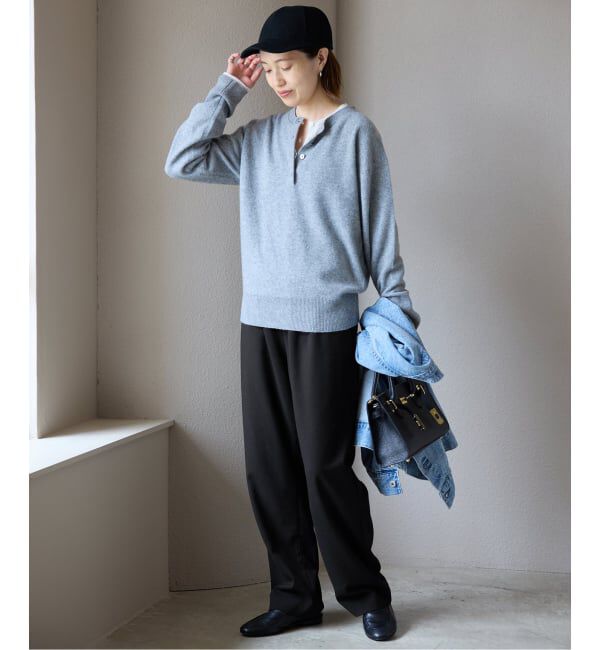 SLOBE IENA「《吸湿発熱/WEBのみ4サイズ展開》ウールミックスドロストスラックス」|スラックス|