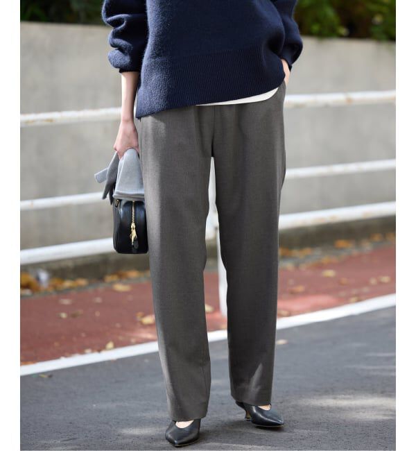 SLOBE IENA「《吸湿発熱/WEBのみ4サイズ展開》ウールミックスドロストスラックス」|スラックス|