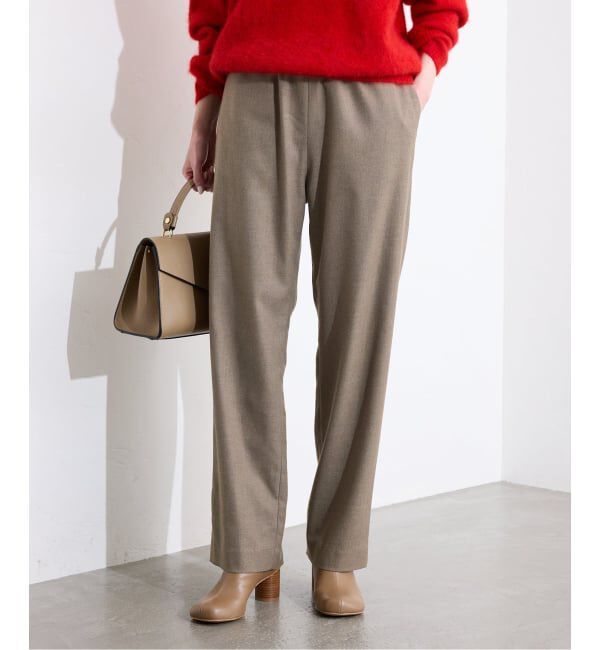 SLOBE IENA「《吸湿発熱/WEBのみ4サイズ展開》ウールミックスドロストスラックス」|スラックス|ベージュ