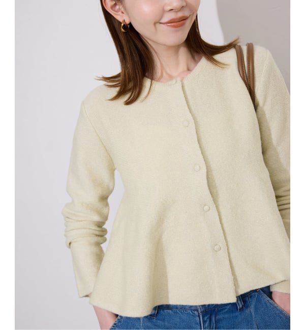 SLOBE IENA「ペプラムニットカーディガン」|カーディガン|ナチュラル