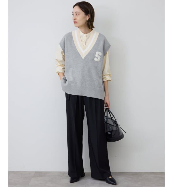 SLOBE IENA「《予約》サガラ刺繍レタードベスト」|ベスト・ジレ|