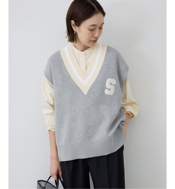 SLOBE IENA「《予約》サガラ刺繍レタードベスト」|ベスト・ジレ|