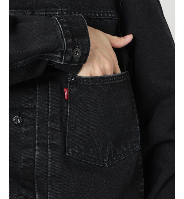EDIFICE「《再入荷》Levi&rsquo;s(リーバイス) 別注 Type 1 Trucker Jacket BLACK "COLLARLESS"」|デニムジャケット|