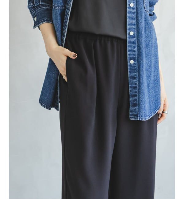 NOBLE「《追加》【洗える】ライトジョーゼットドレープパンツ」|スラックス|